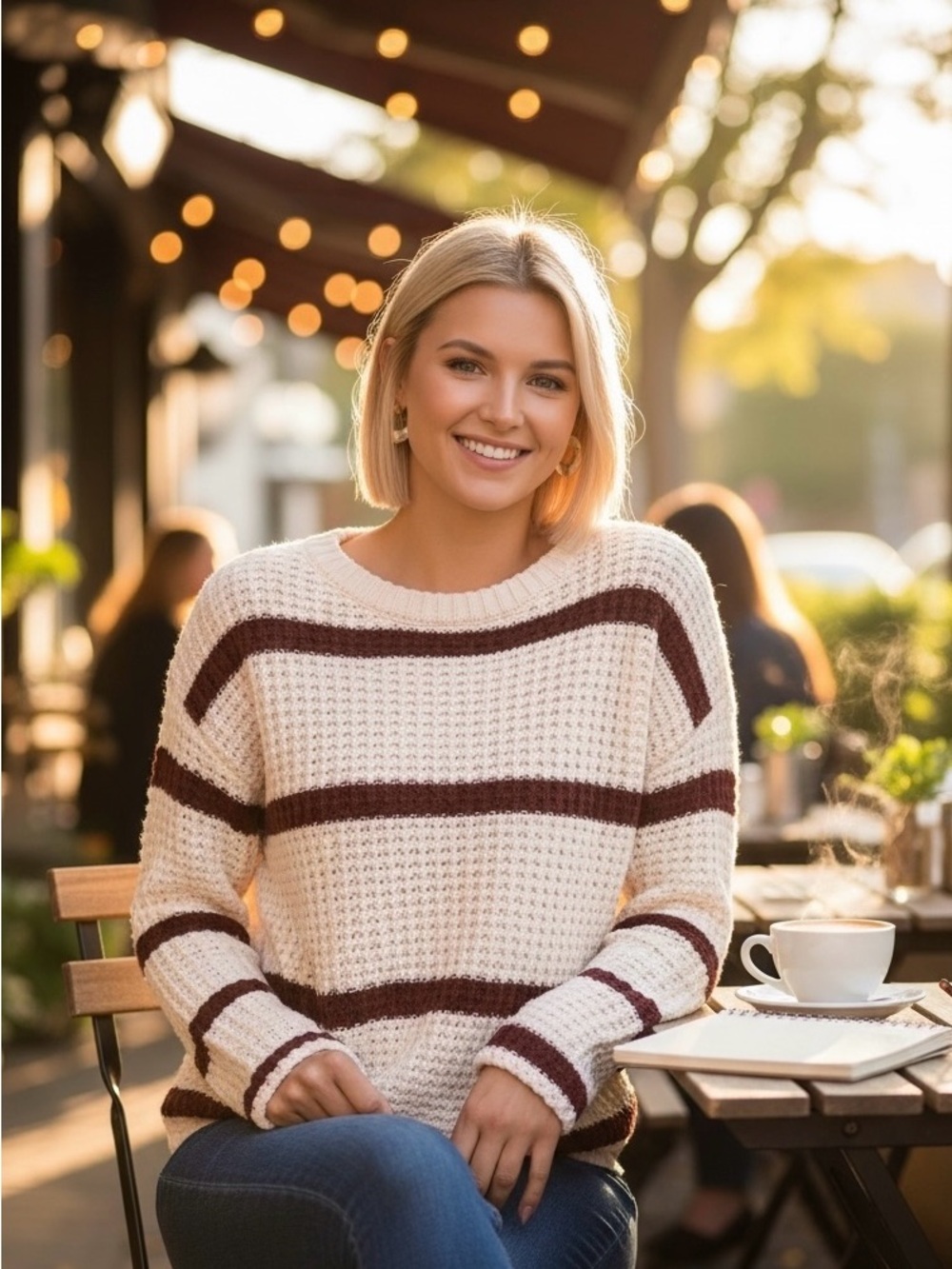 Lovers + Friends Knit Sweater Oversized Women’s Size S Pink Brown/Red Pullover